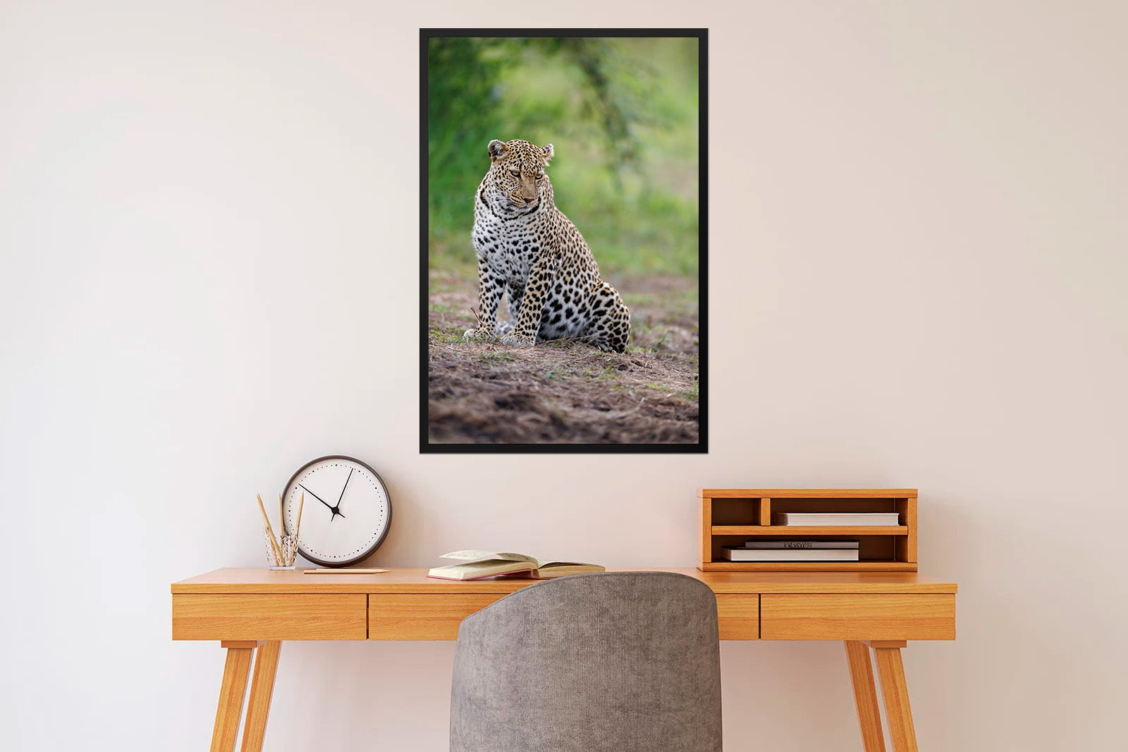 Leopardo en actitud relajada